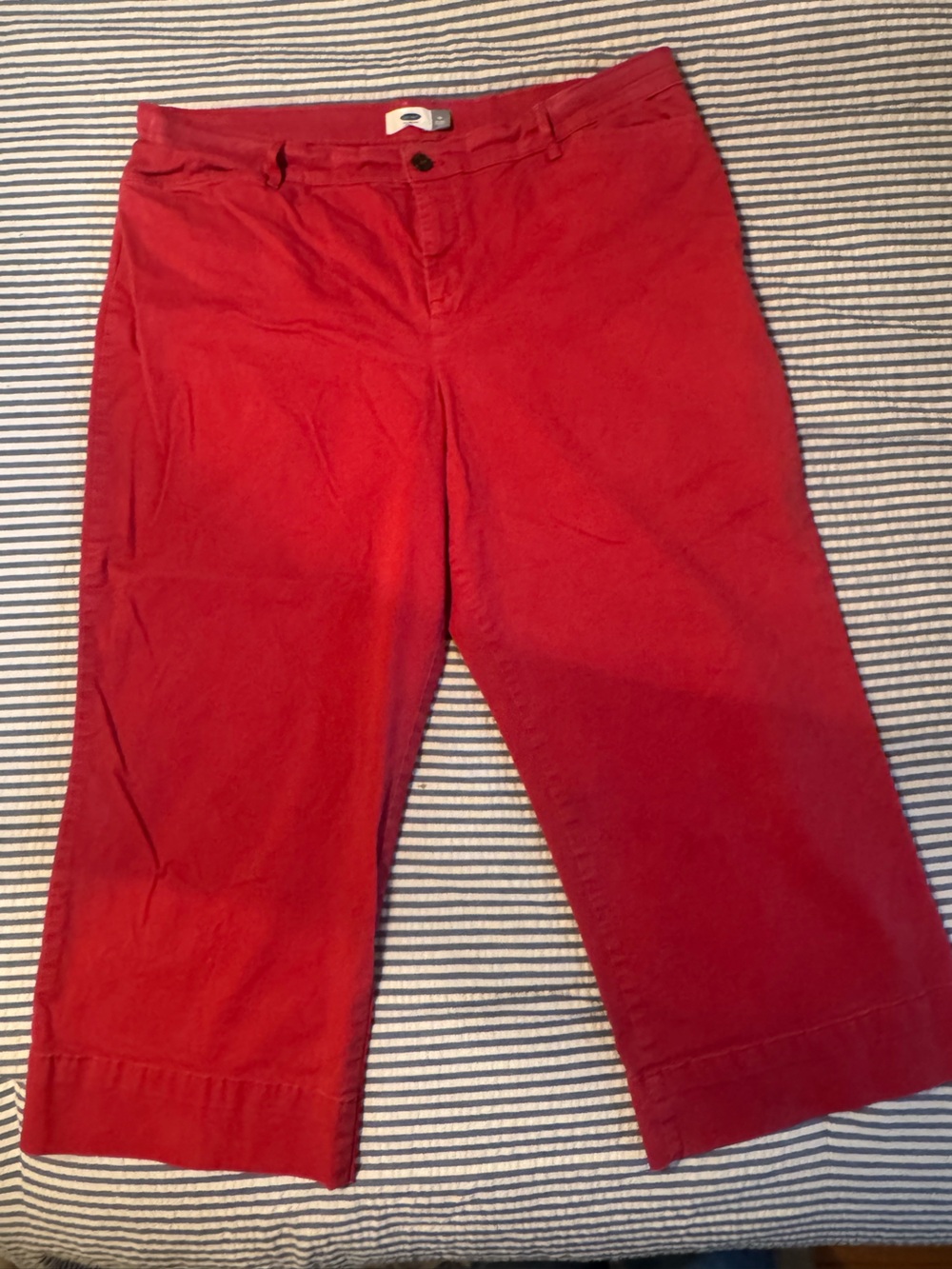Red Cropped Chino Pants